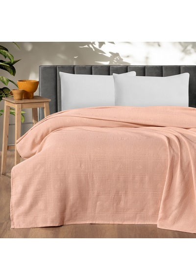 Maxstyle Tek Kişilik %100 Pamuk Pike Somon 160x220 Cm Renkli