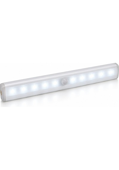 Pır Hareket Sensörlü 10 Led Dolap İçi Aydınlatma Lambası Kablosuz Beyaz Işık 19 Cm
