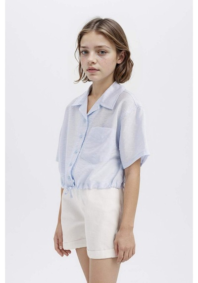 DeFacto Kız Çocuk Cropped Fit Kısa Kollu Gömlek D7641A825SMBE745