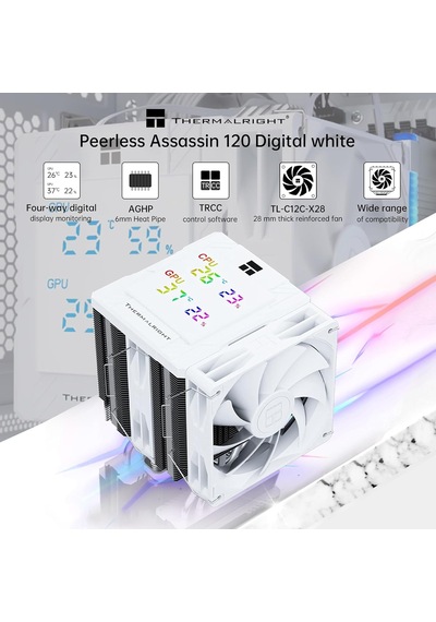 Peerless Assassin 120 White V2 120mm Çift Kule Intel Amd Cpu Soğutucu Diğer