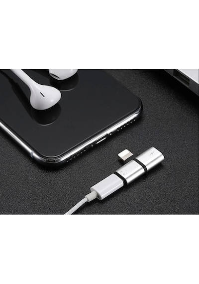 Codegen Apple Uyumlu iPhone Lightning 2 Port Çoklayıcı Dönüştürücü Gümüş Adaptör Cdg-cnv43