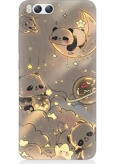 Xiaomi Mi 6 Uyumlu Panda Ve Gezegenler Desenli Silikon Kılıf