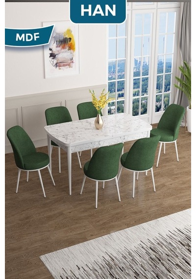 Canisa Han Serisi, 70x114 Açılabilir Mdf Masa Takımı, Beyaz Mermer Desen Masa Ve 6 Haki Yeşil Sandalye Masa Beyaz Mermer Sandalyeler Haki Canisa Han Serisi, 70x114 Açılabilir Mdf Masa Takımı, Beyaz Mermer Desen Masa Ve 6 Haki Yeşil Sandalye Masa Beyaz Mermer Sandalyeler Haki