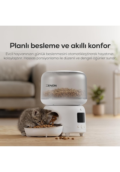 Tr Otomatik Kedi Mama Kabı Ve Su Pınarı 2'li Set Wifi 3l Taze Su Döngülü Mobil Kontrol Çift Güç Desteği