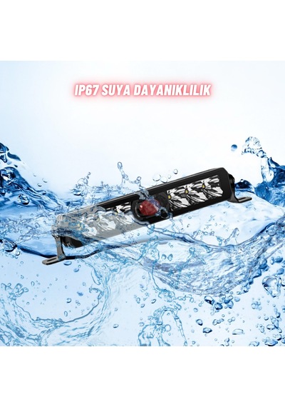 Off-road Premium 30 Cm Tampon Kaput Led Bar Beyaz Işık Projektör Kırmızı Gündüz Led Metal 12-24v