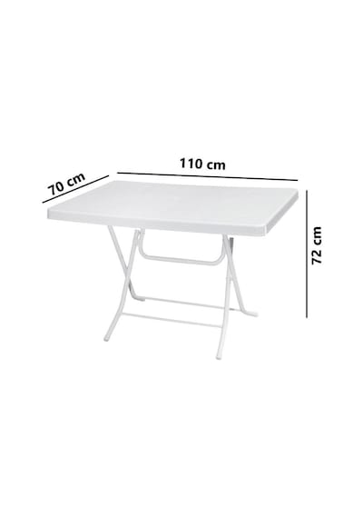 Omnipazar Mt-gfm240 Prima Roccia Plastik Kare Bahçe Balkon Masa 70x110 Cm Beyaz Beyaz