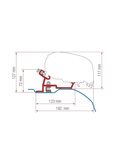 Fiamma F65,f80 Ducato/jumper/boxer - H2, L4 06.2006- Tente Braketi