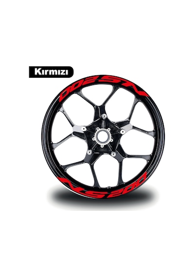 Bajaj Pulsar Ns 200 Yazılı 8 Li Jant İçi Yazı Sticker Kırmızı
