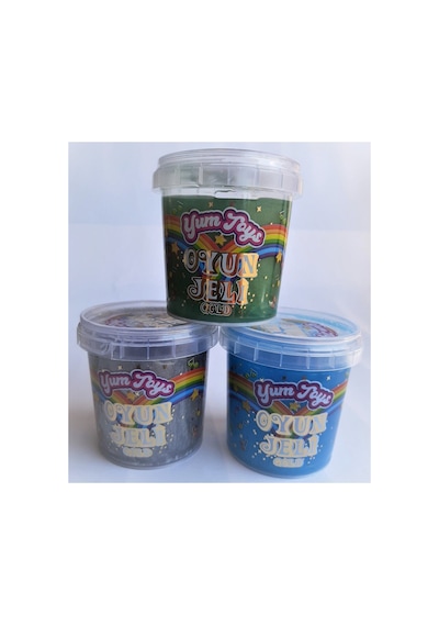 Yumtoys Gold Serisi Slaym - Hazır Slime 3 Renk 3 Kutu 140x3 Gr Yeşil, Mavi, Gümüş