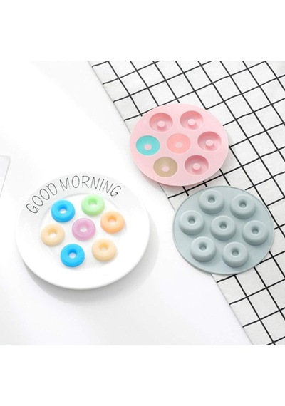 Tahtakale Toptancı Silikon Mini Donut Çikolata Ve Jelibon Kalıbı 7 Li Çok Renkli