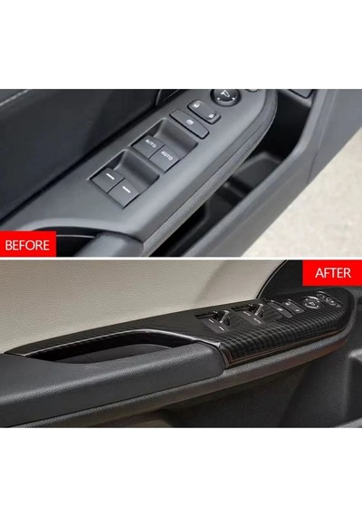 Honda Civic Fk7 Fc5 2017-2020 Iç Kapı Kol Dayama Karbon Fiber 2 Adet Ön Taraf 2 Adet Arka