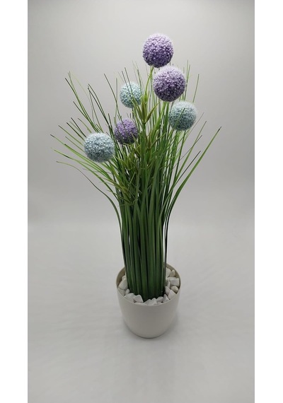 Gerçekçi Yapay Çiçek 45cm Saksılı Model-7 Çok Renkli