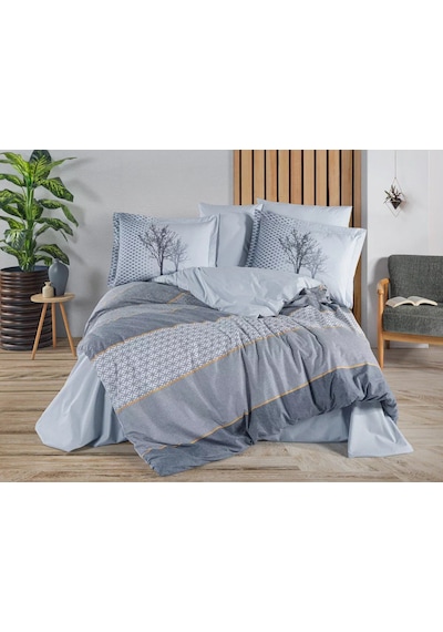 Çift Kişilik Poplin Nev Tanya İndigo Renkli