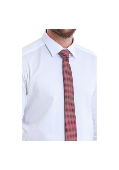 Hatemoğlu Beyaz Slim Fit Düz 100% Pamuk Slim Yaka Uzun Kollu Saten Gömlek 27787 4111993