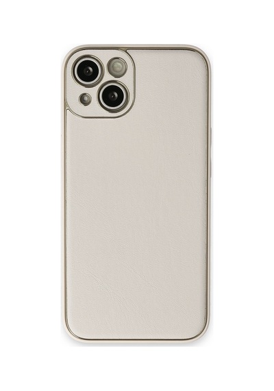 Newface - 476 - Apple iPhone Uyumlu 14 Plus Kılıf Coco Deri Silikon Kapak - Csmo-tex - - Beyaz