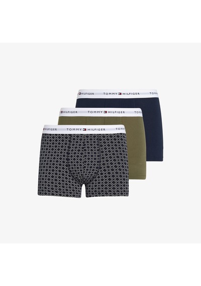 Tommy Hilfiger 3 Parça Trunk Print Erkek Gri/haki/lacivert Boxer 026 Um0um02768 Gri