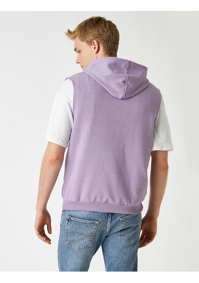 Koton Kapşonlu Kolsuz Sweatshirt Lila 2kam71335mk Lila