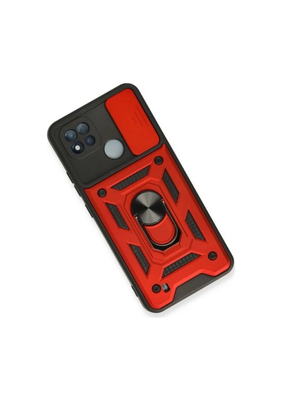 Realme C11 2021 Kılıf Pars Lens Yüzüklü Silikon - Kırmızı 0.2M-Çok Renkli