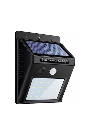 Petrix Güneş Enerjili Duvar Tipi Aydınlatma Siyah