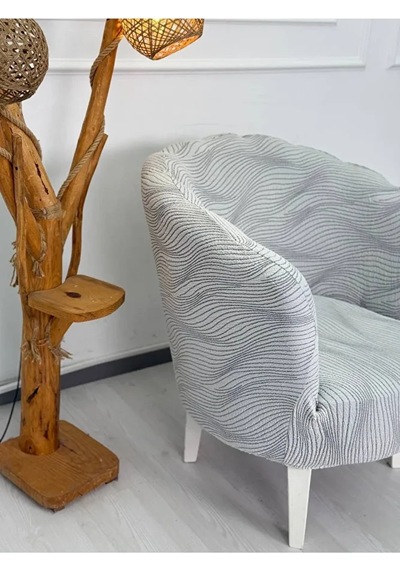 Krokan Kumaş Tekli Midye/papatya Koltuk Kalıbı Koltuk Örtüsü Antrasit