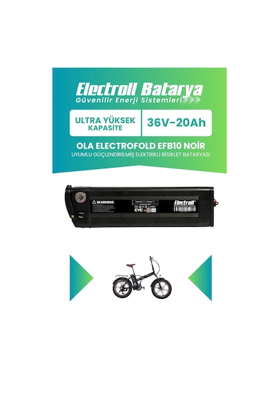 Ola Electrofold Efb10 Noir Uyumlu Batarya Ultra Yüksek Kapasite 36v 20ah Güçlendirilmiş Elektrikli Bisiklet Bataryası Siyah