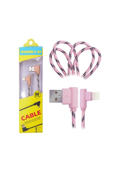 Ally iPhone Uyumlu Lightning Eğik Başlı Halat Usb Kablo 1metre- 5775