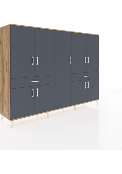 Hyperion Dolap 12 Raflı 2 Çekmeceli 8 Kapaklı 220x44x163 Çam-antr Çam-antrasit Hyperion Dolap 12 Raflı 2 Çekmeceli 8 Kapaklı 220x44x163 Çam-antr Çam-antrasit