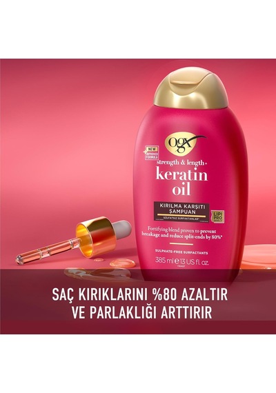 Keratin Oil Kırılma Karşıtı Şampuan, 385 Ml, 2'li Paket