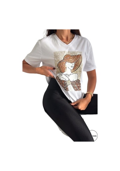 Cassime Kadın Beyaz Büyük Beden Şapkalı Kadın Pul Payet İşlemeli %100 Pamuk Tişört Xl-2xl-3xl Cassime Kadın Beyaz Büyük Beden Şapkalı Kadın Pul Payet İşlemeli %100 Pamuk Tişört Xl-2xl-3xl