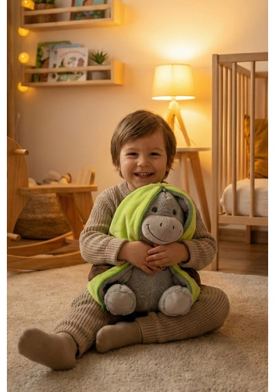 Yumuşacık Sevimli Fermuarlı Avokado Eşek Peluş Oyuncak 27 Cm Çok Renkli