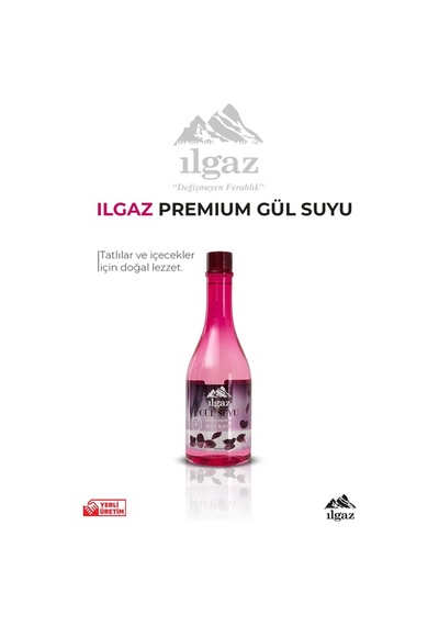 İlgaz Gıdaya Eklenebilir Ve İçilebilir Gül Suyu 400 Ml Gül Aromalı 24'li Paket
