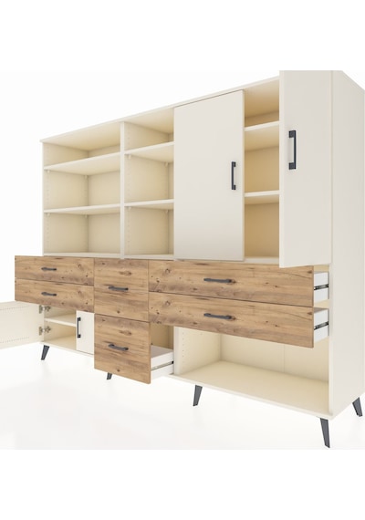 Hyperion Dolap 10 Raflı 6 Çekmeceli 4 Kapaklı 220x44x163 Aytaşı-a Aytaşı-aytaşı/çam Hyperion Dolap 10 Raflı 6 Çekmeceli 4 Kapaklı 220x44x163 Aytaşı-a Aytaşı-aytaşı/çam