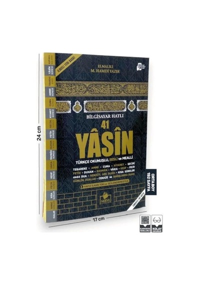 Kabe Model Yasini Şerif Türkçe Okunuşlu Ve Mealli Orta Boy 192 Sayfa