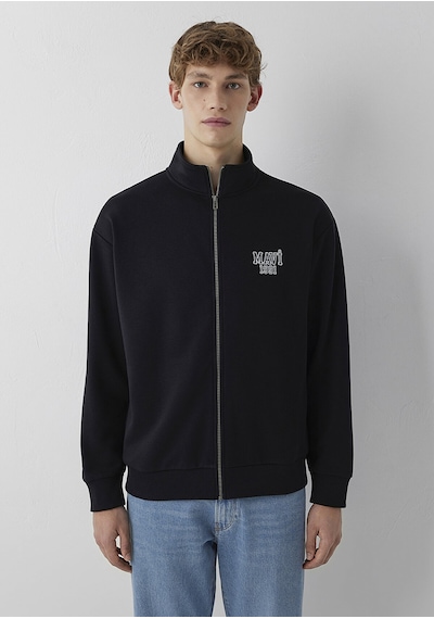 Mavi Logo Full Zıp Sweatshırt Siyah