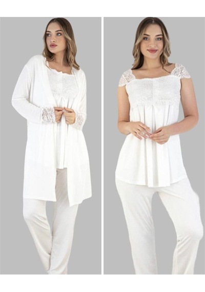 Birolgaye Duchesse 32001 Hamile Lohusa 3 Lü Pijama Sabahlık Tk