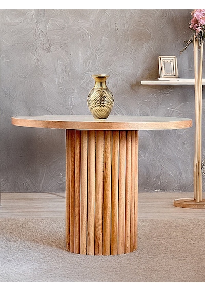 Myra İskandinav Natural Ahşap Masa Sandalye Takımı 90x90 Natural