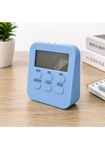 Dol288- Mavi Öğrenci Kronometre Büyük Lcd Ekranlı Manyetik Zamanlayıcı Alarm, Geri Sayım, Ileri Sayım, Kronometre Ve Saat Modu Ders, Mutfak, Spor Ve Ofis Için