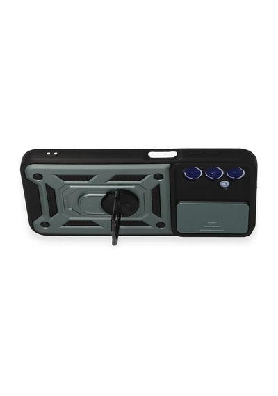 Gld-spt- Newface Samsung Uyumlu Galaxy M34 5g Kılıf Pars Lens Yüzüklü Silikon - Yeşil