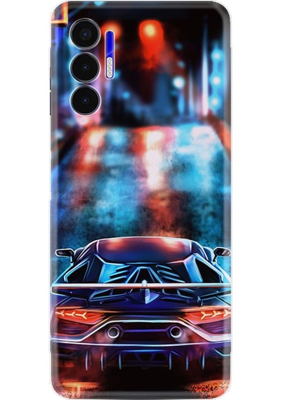 Tecno Pova 3 Kilif Silikon Desen Neon Cars 1724 566390061