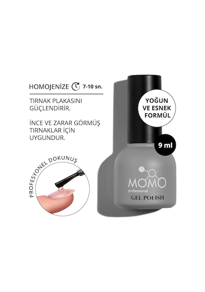 Momo Professional Kalıcı Oje İçin Rubber Base Coat 9 ML