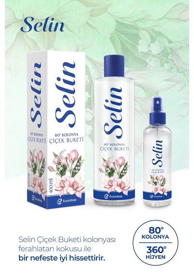 Parfümlü Kolonya Çiçek Buketi 400 Ml 3'lü Set