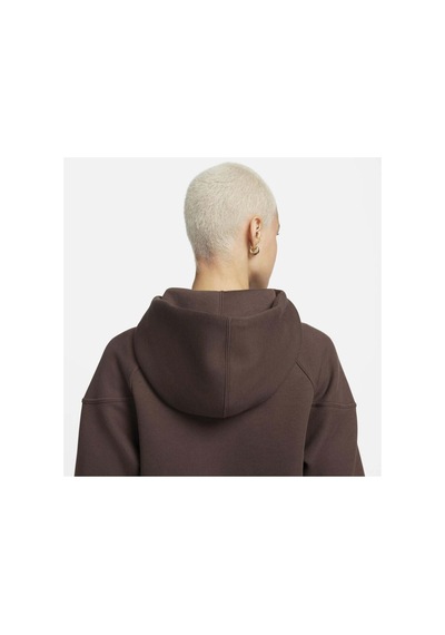 Nike Sportswear Tech Polar Wındrunner Kadın Tam Fermuarlı Kapüşonlu Sweatshırt Kahverengi