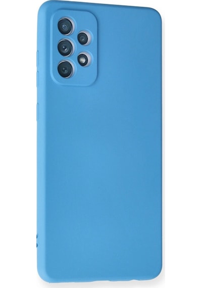 Samsung Uyumlu Galaxy A72 Kılıf Nano İçi Kadife Silikon Mavi
