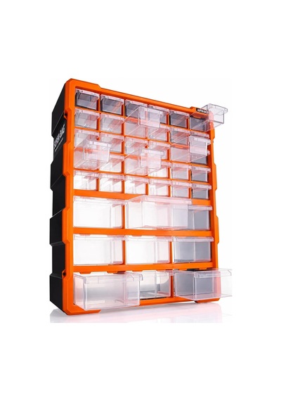 Süper Bag 39'lu Mono Blok Çekmece Seti Büyük Boy Hobby Organizer Seti Vida Dübel Kutusu Takı Kutusu Asr6001