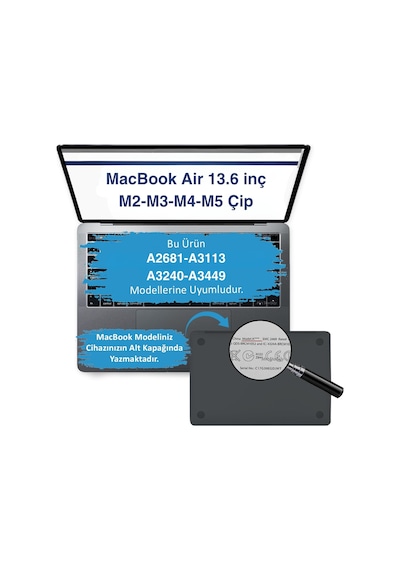 Apple Uyumlu MacBook Air 13.6 Kılıf 2026 M5 M4 Standlı Mat Şeffaf Sert Kapak Isı Dağıtımlı İnce Tasarım Şeffaf