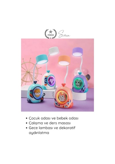 Masalambası Usb Şarjlı Led Mini Masa Lambası Çocuklar İçin Hayvan Figürlü Pet Kabin Sevimli Diğer