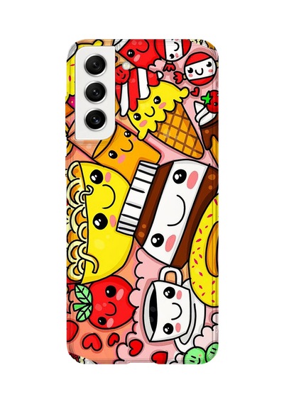 Samsung Galaxy S22 Uyumlu Baskılı Şeffaf Telefon Kılıfı Koleksiyon: Snacktoon Delight 1