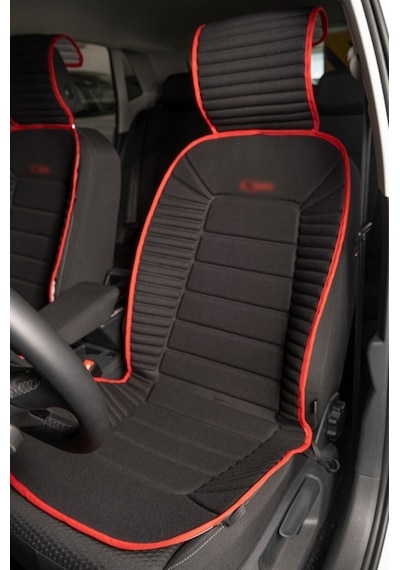 Honda Civic Fc5 Lüx Oto Koltuk Minderi Ön 2'li Set Siyah Kırmızı Fs
