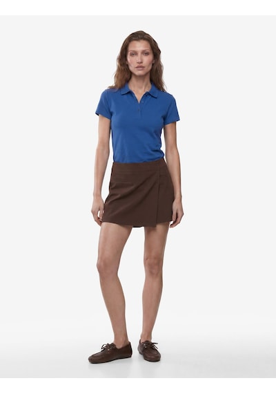 Koton Pamuklu Slim Fit Kısa Kollu Düğmeli Polo Yaka Tişört Lacivert 6sak50482ek