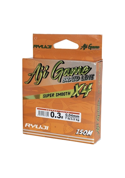 Ryuji Aji Game 0.03 Mm 150mt 4 Kat Turuncu İp Misina 2.5kg Çeker